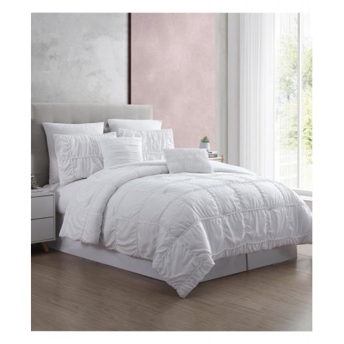 Comforters & Bedspreads| Amrapur Overseas Kate White Abstract Queen Comforter (Microfiber with Polyester Fill) - PF53320