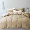 Comforters & Bedspreads| Amrapur Overseas Linen duvet set Natural Multi Reversible King Duvet (Blend with Polyester Fill) - OM56106