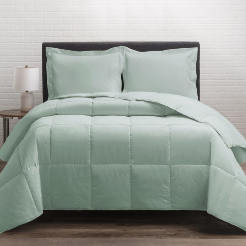 Comforters & Bedspreads| Cozy Essentials Seafoam Solid King Comforter (Microfiber with Down Alternative Fill) - KJ08088