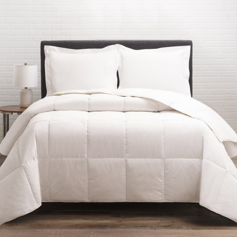 Comforters & Bedspreads| Cozy Essentials White Solid Full/Queen Comforter (Cotton with Down Fill) - BF19419