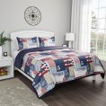 Comforters & Bedspreads| Hastings Home Multi-colored Multi Reversible Full/Queen Quilt (Polyester with Polyester Fill) - TA52297