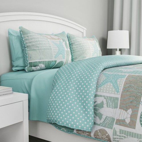 Comforters & Bedspreads| Hastings Home Quilts Blue Multi Reversible Full/Queen Quilt (Polyester with Polyester Fill) - EN04860