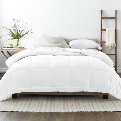 Comforters & Bedspreads| Ienjoy Home Home White Solid King/California King Comforter (Polyester with Down Alternative Fill) - AO81079