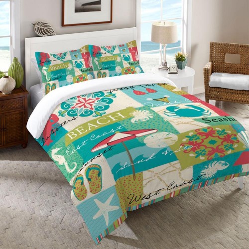 Comforters & Bedspreads| Laural Home Multi-colored Abstract King Comforter (Polyester with Fill) - TT09514