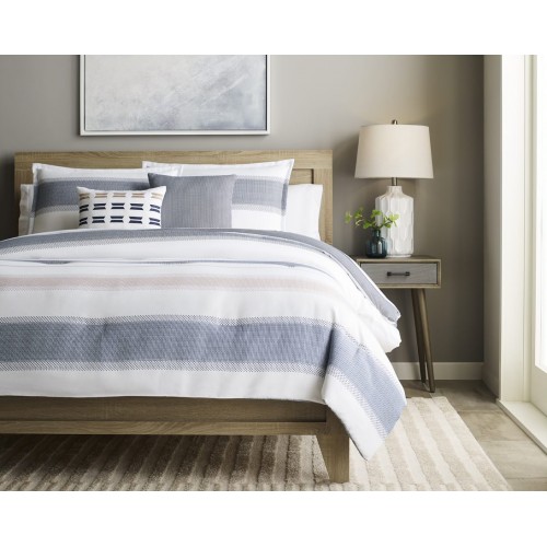 Comforters & Bedspreads| Origin 21 Origin 21 5pc Comforter Set Microstripe Reversible Full/Queen Comforter (Polyester with Polyester Fill) - NY15883