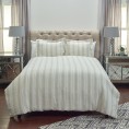 Comforters & Bedspreads| Rizzy Home Adeline Standard Sham Ivory Stripe Queen Duvet (Linen with Fill) - JY04764