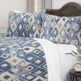 Comforters & Bedspreads| Rizzy Home Asher Queen Quilt Blue Geometric Queen Quilt (Cotton with Polyester Fill) - IL44010