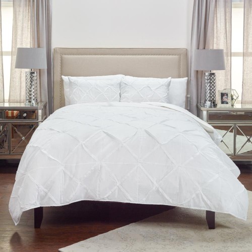 Comforters & Bedspreads| Rizzy Home Carrington White King Quilt White Solid King Quilt (Cotton with Polyester Fill) - HM27126
