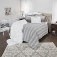 Comforters & Bedspreads| Rizzy Home Katherine Grace Queen Duvet Ivory Stripe Queen Duvet Cover (Linen with Fill) - WA76887