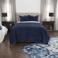 Comforters & Bedspreads| Rizzy Home Riviera Indigo King Sham Indigo Geometric King Quilt (Cotton with Fill) - RQ40051