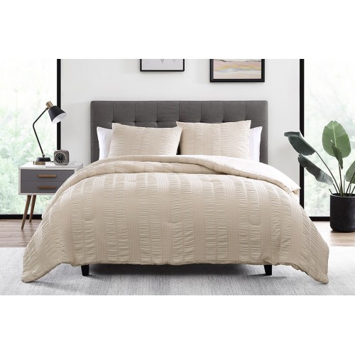 Comforters & Bedspreads| The Nesting Company Elm 3 Piece Comforter Set Taupe King Comforter (Microfiber with Polyester Fill) - GY59928