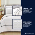 Bedding Sets| Chic Home Design Birmingham 3-Piece Navy King Quilt Set - NX74759