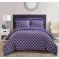 Bedding Sets| Chic Home Design Brooklyn 3-Piece Plum Queen Duvet Cover Set - CP78314