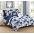 Bedding Sets| Chic Home Design Eliana 4-Piece Blue Queen Quilt Set - ZM99550