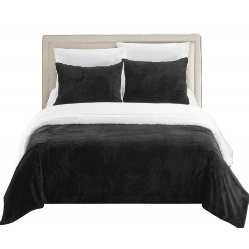 Bedding Sets| Chic Home Design Evie 3-Piece Black King Bedspread Set - HH84499