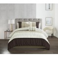 Bedding Sets| Chic Home Design Fay 9-Piece Brown Queen Comforter Set - YP52104