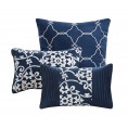 Bedding Sets| Chic Home Design Lea 10-Piece Navy King Comforter Set - TJ28562