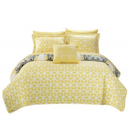 Bedding Sets| Chic Home Design Madrid 4-Piece Yellow King Quilt Set - LT21833