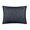Bedding Sets| Chic Home Design Meryl 9-Piece Navy King Comforter Set - YO97748