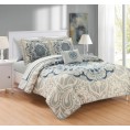 Bedding Sets| Chic Home Design Raina 8-Piece Blue King Quilt Set - IU69974