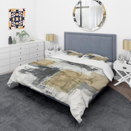 Bedding Sets| Designart 3-Piece Black King Duvet Cover Set - AA78559