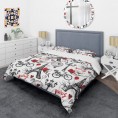 Bedding Sets| Designart 3-Piece Black Twin Duvet Cover Set - RF52871
