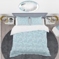 Bedding Sets| Designart 3-Piece Blue Queen Duvet Cover Set - HL16076