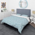 Bedding Sets| Designart 3-Piece Blue Queen Duvet Cover Set - HL16076