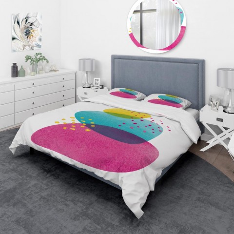 Bedding Sets| Designart 3-Piece Blue Twin Duvet Cover Set - ZA18654