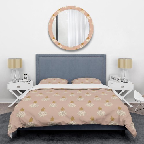 Bedding Sets| Designart 3-Piece Pink Twin Duvet Cover Set - TZ97806