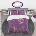 Bedding Sets| Designart 3-Piece Purple King Duvet Cover Set - UW74509