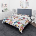Bedding Sets| Designart 3-Piece Red Twin Duvet Cover Set - RT30350