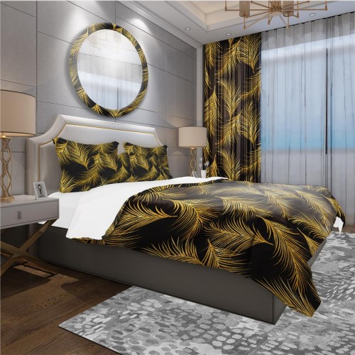 Bedding Sets| Designart 3-Piece Yellow Twin Duvet Cover Set - MM38792