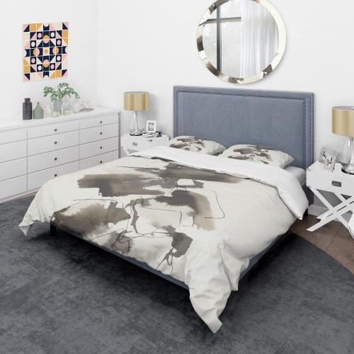 Bedding Sets| Designart Designart Duvet covers 3-Piece Black Twin Duvet Cover Set - IN36086
