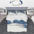 Bedding Sets| Designart Designart Duvet covers 3-Piece Blue Queen Duvet Cover Set - CC64333