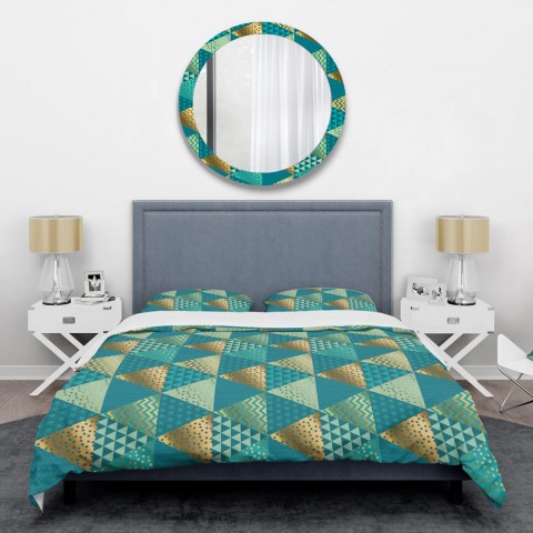 Bedding Sets| Designart Designart Duvet covers 3-Piece Blue Twin Duvet Cover Set - GK93977