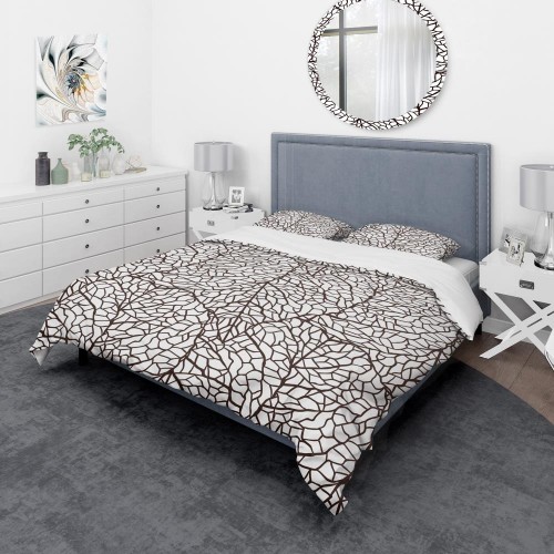 Bedding Sets| Designart Designart Duvet covers 3-Piece Brown Queen Duvet Cover Set - JQ59165