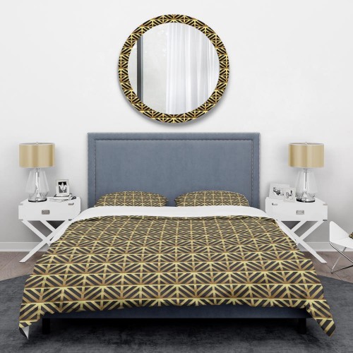 Bedding Sets| Designart Designart Duvet covers 3-Piece Gold Queen Duvet Cover Set - LR16894