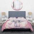 Bedding Sets| Designart Designart Duvet covers 3-Piece Pink King Duvet Cover Set - NC40047