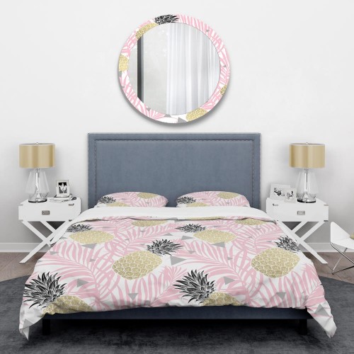 Bedding Sets| Designart Designart Duvet covers 3-Piece Pink Queen Duvet Cover Set - JT99634