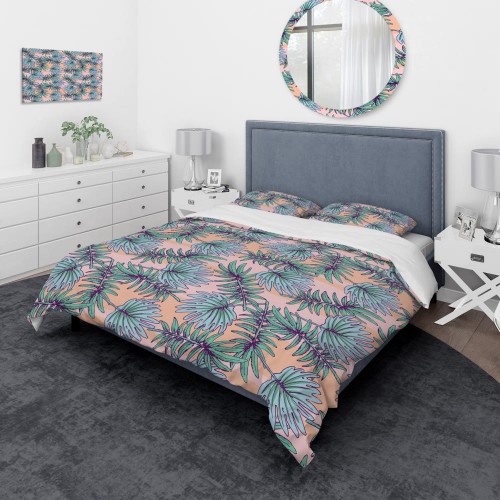 Bedding Sets| Designart Designart Duvet covers 3-Piece Pink Twin Duvet Cover Set - MG97888