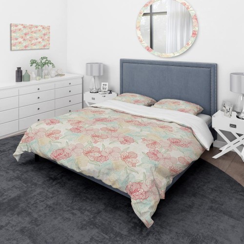 Bedding Sets| Designart Designart Duvet covers 3-Piece Red King Duvet Cover Set - ZE96754