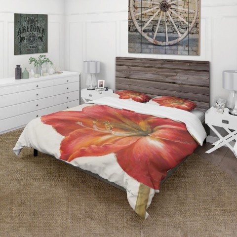 Bedding Sets| Designart Designart Duvet covers 3-Piece Red Queen Duvet Cover Set - NR89334
