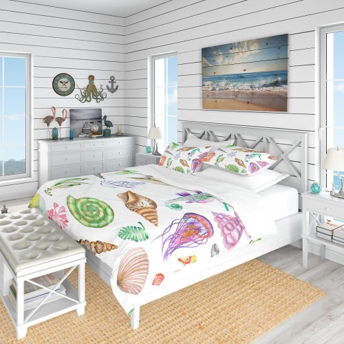 Bedding Sets| Designart Designart Duvet covers 3-Piece White Twin Duvet Cover Set - SS88671