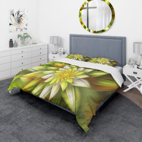 Bedding Sets| Designart Designart Duvet covers 3-Piece Yellow King Duvet Cover Set - XX91324