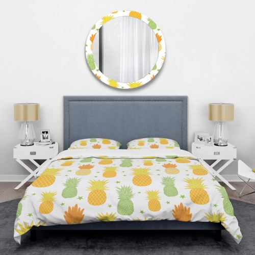 Bedding Sets| Designart Designart Duvet covers 3-Piece Yellow King Duvet Cover Set - HJ80608