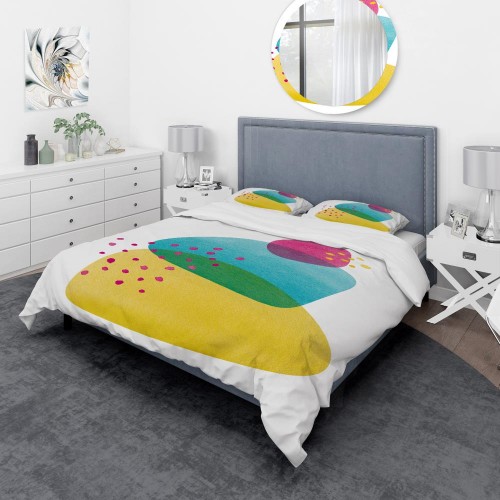 Bedding Sets| Designart Designart Duvet covers 3-Piece Yellow Twin Duvet Cover Set - FZ21894