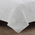 Bedding Sets| Estate Collection Leaf stitch 3-Piece White King Quilt Set - WD48375