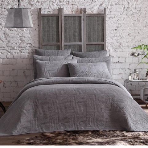 Bedding Sets| Estate Collection Origami 3-Piece Charcoal Full/Queen Quilt Set - UJ21745