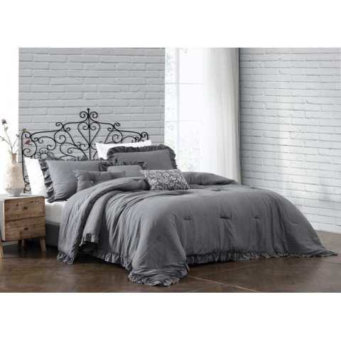 Bedding Sets| Geneva Home Fashion Davina 6-Piece Gray King Comforter Set - OG73125